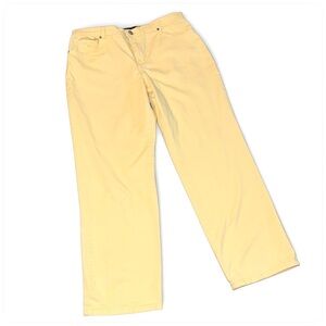Gloria Vanderbilt Womens Amanda Jeans Sz 14 Pastel Yellow High Waist Stretch